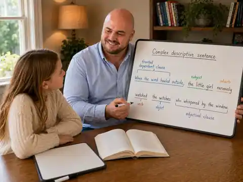 Joshua Wood teaching a primary-aged student one-to-one using a sentence whiteboard